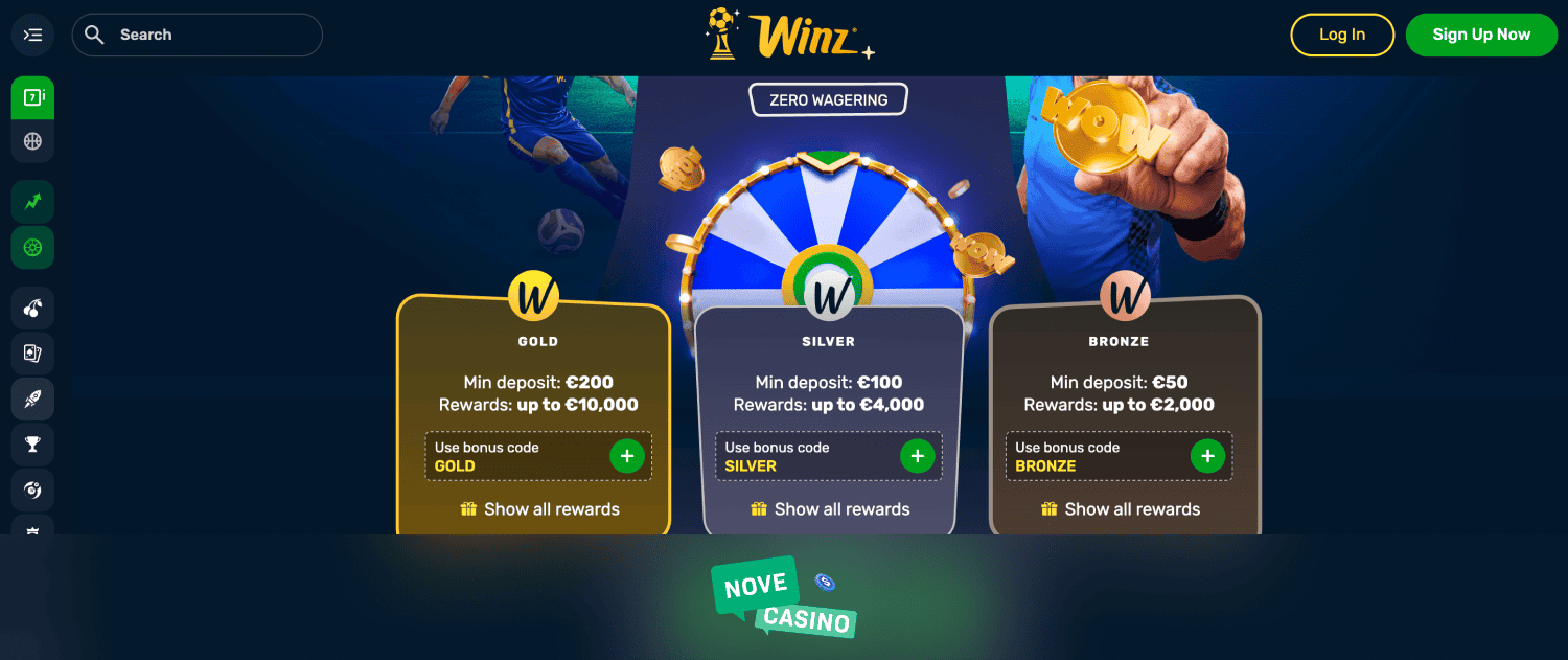 Winz Casino wheel of winz